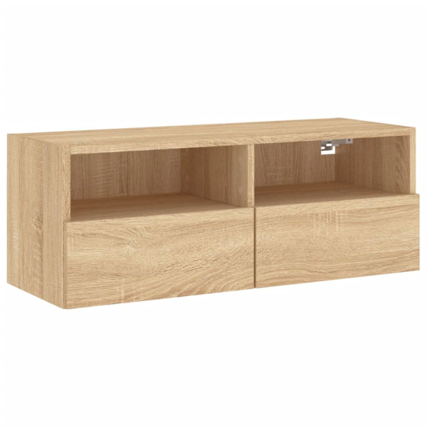 Mueble de pared TV madera ingeniería roble Sonoma 80x30x30 cm M 2