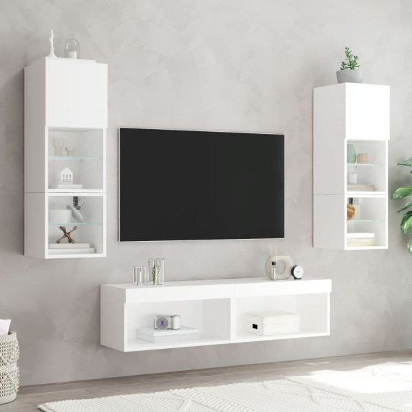 Mueble para TV con luces LED blanco 60x30x30 cm M 4