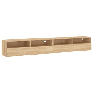 Muebles de pared para TV 2 uds madera roble Sonoma 100x30x30 cm H