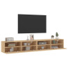 Muebles de pared para TV 2 uds madera roble Sonoma 100x30x30 cm 5