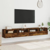 Muebles de pared de TV 2 uds madera roble ahumado 100x30x30 cm 3