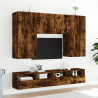 Muebles de pared de TV 2 uds madera roble ahumado 100x30x30 cm 4