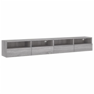 Muebles de pared para TV 2 uds madera gris Sonoma 100x30x30 cm H