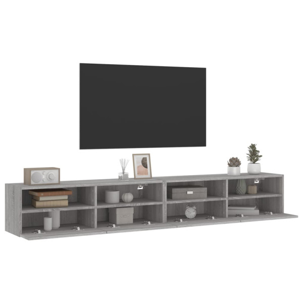 Muebles de pared para TV 2 uds madera gris Sonoma 100x30x30 cm M 5
