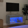 Mueble para TV con luces LED gris hormigón 60x30x30 cm 3