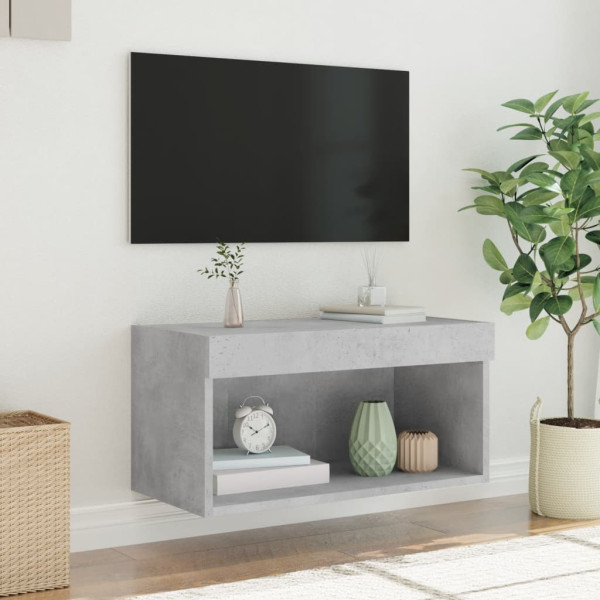 Mueble para TV con luces LED gris hormigón 60x30x30 cm M 5