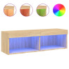 Mueble para TV con luces LED roble Sonoma 100x30x30 cm 2