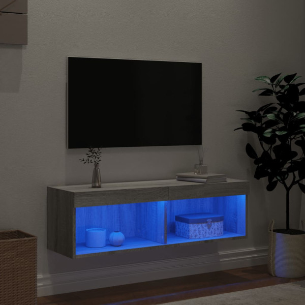 Mueble para TV con luces LED gris Sonoma 100x30x30 cm M 3