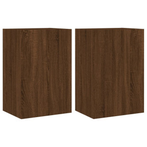 Muebles de TV de pared 2 uds madera marrón roble 40.5x30x60 cm H