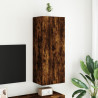 Mueble de TV de pared madera roble ahumado 40.5x30x102 cm 3