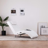 Chaise longue de massagem c/ almofada couro artificial branco 5