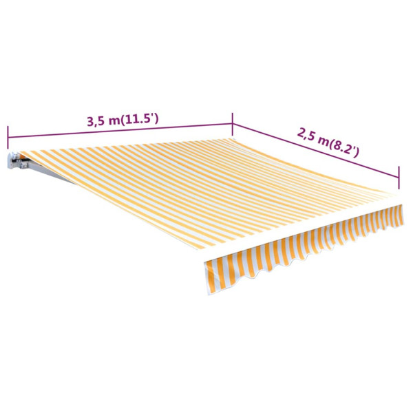 Lona para toldo laranja e branco 350x250 cm M 5