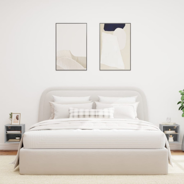 Muebles TV de pared luces LED 2 uds gris hormigón 30x28.5x30 cm M 4