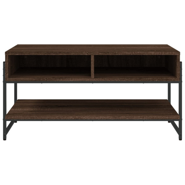 Mesa de centro madera contrachapada roble marrón 90x50x45 cm M 5