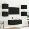 Muebles de TV de pared con luces LED 2 uds negro 30.5x35x30 cm 5