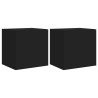 Muebles de TV de pared con luces LED 2 uds negro 40.5x35x40 cm 2
