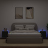 Muebles de TV de pared con luces LED 2 uds negro 40.5x35x40 cm 3