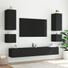 Muebles de TV de pared con luces LED 2 uds negro 40.5x35x40 cm 5