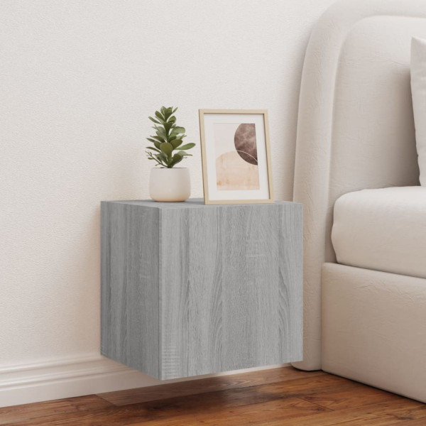 Mueble de TV de pared con luces LED gris Sonoma 40.5x35x40 cm M 5