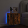 Mueble de TV de pared con luces LED roble ahumado 40.5x35x40 cm 4