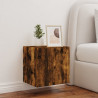 Mueble de TV de pared con luces LED roble ahumado 40.5x35x40 cm 5