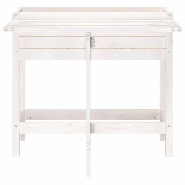 Jardinera con tapa plegable madera maciza de pino blanca M 4