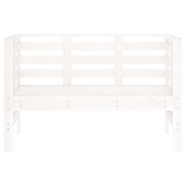 Banco de jardín madera maciza de pino blanco 111.5x53x71 cm M 4