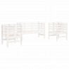 3 pcs conjunto lounge de jardim madeira de pinho maciça branco 2