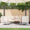 3 pcs conjunto lounge de jardim madeira de pinho maciça branco 3