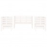 3 pcs conjunto lounge de jardim madeira de pinho maciça branco 4