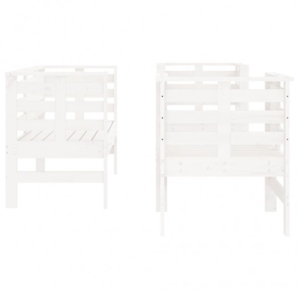 3 pcs conjunto lounge de jardim madeira de pinho maciça branco M 5