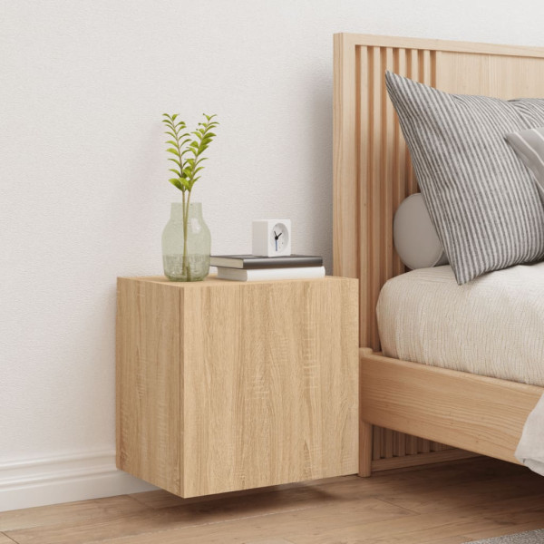 Mueble TV de pared madera ingeniería roble Sonoma 40.5x30x40 cm M 3