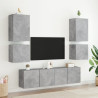 Mueble TV de pared madera ingeniería gris hormigón 40.5x30x40cm 4
