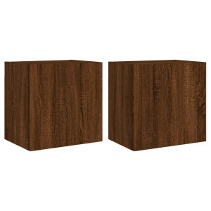 Muebles de TV de pared 2 uds madera marrón roble 40.5x30x40 cm H