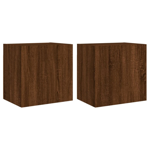Muebles de TV de pared 2 uds madera marrón roble 40.5x30x40 cm M 2