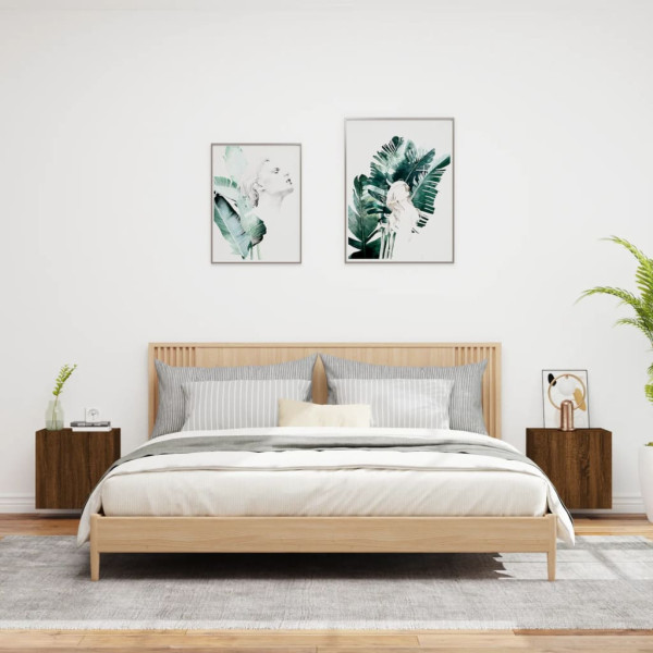 Muebles de TV de pared 2 uds madera marrón roble 40.5x30x40 cm M 3