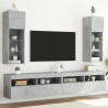 Muebles de TV con luces LED 2 uds gris hormigón 30.5x30x90 cm 1