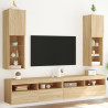 Muebles de TV con luces LED 2 uds roble Sonoma 30.5x30x102 cm 1