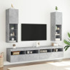 Muebles de TV con luces LED 2 uds gris hormigón 30.5x30x102 cm 1