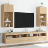 Muebles de TV con luces LED 2 uds roble Sonoma 40.5x30x90 cm 1