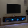 Muebles de TV con luces LED 2 uds roble ahumado 80x30x30 cm 4