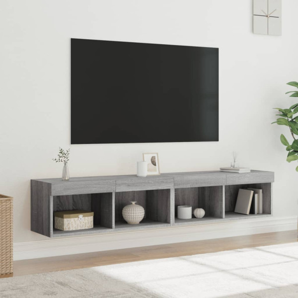 Móveis de TV com luzes LED 2 pcs 80x30x30 cm cinzento sonoma M 5