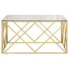 Mesa de centro dorada acero inoxidable y vidrio templado 3