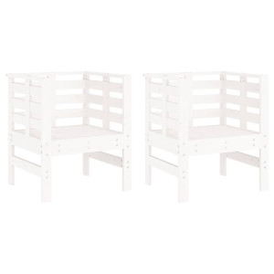 Cadeiras de jardim 2 pcs 61.5x53x71 cm pinho maciço branco H