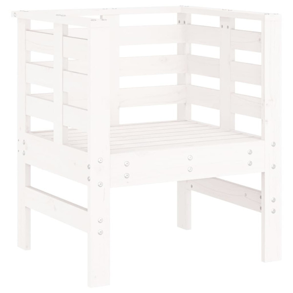 Cadeiras de jardim 2 pcs 61.5x53x71 cm pinho maciço branco M 4