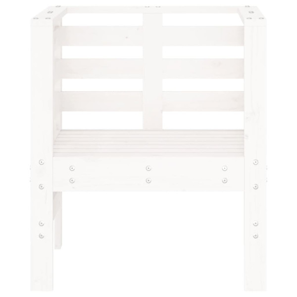 Cadeiras de jardim 2 pcs 61.5x53x71 cm pinho maciço branco M 5