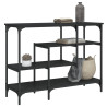 Mesa consola c/ prateleiras 100x35x75 cm preto 1