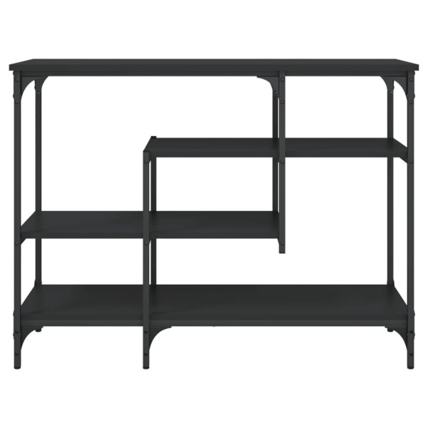 Mesa consola con estantes negro 100x35x75 cm M 4