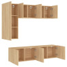 Muebles de TV de pared 5 pzas madera de ingeniería roble Sonoma 4