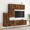 Muebles de TV de pared 5 pzas madera ingeniería roble ahumado 3